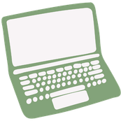 Ilustracja laptopa imitującą tworzenie fiszek